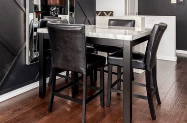Marble Bar Table & 4 Chairs