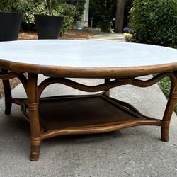 Vintage Bamboo And Formica Coffee Table