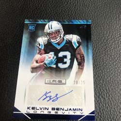 2014 Panini Rookies & Stars KELVIN BENJAMIN Longevity Blue Auto 20/25 Panthers