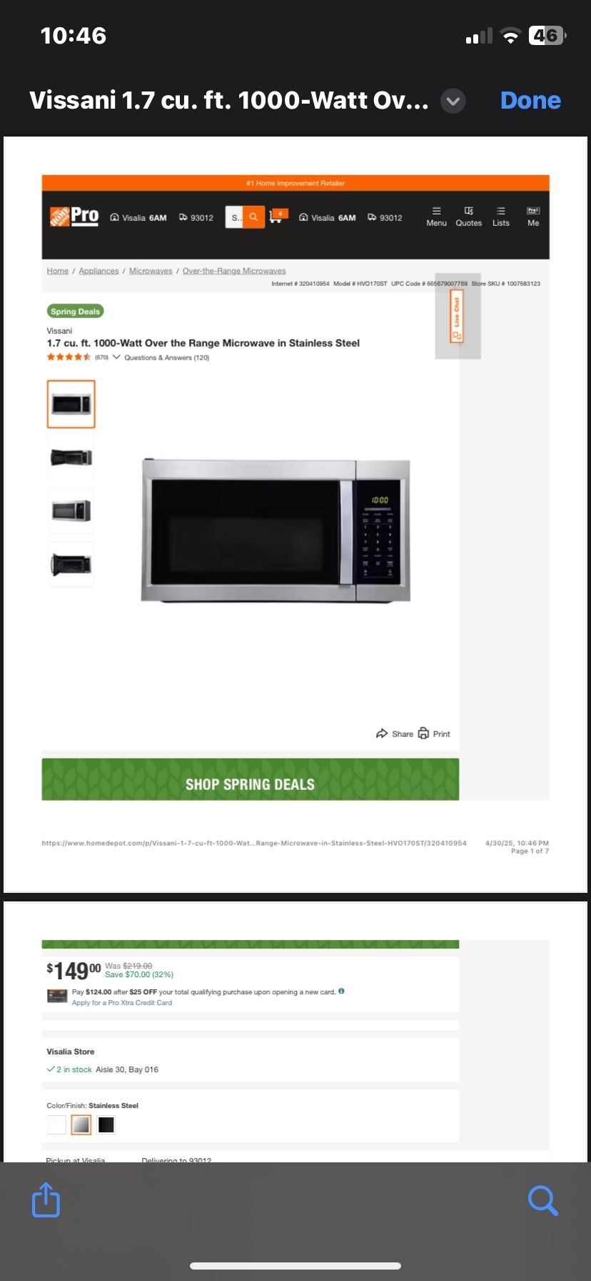 Range Microwave in Stainless Steel