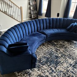 Blue Velvet Sectional 