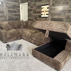 New Fluffy Sectional Couch with Storage