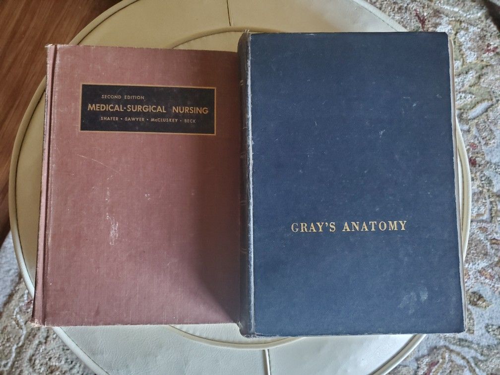 Vintage nursing medical books