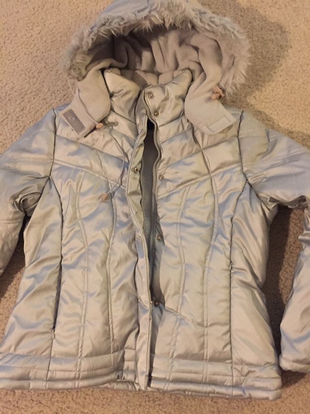 Brand New Juniors Silver/grey Waterproof Fleece Lined Jacket