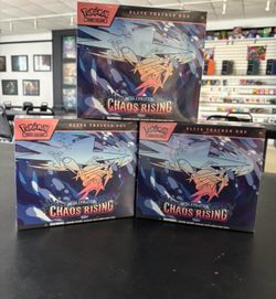 3 Pokemon Mega Evolution Chaos Rising ETBs