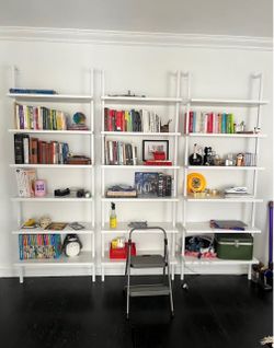White Wall-Mounted Bookshelf Unit