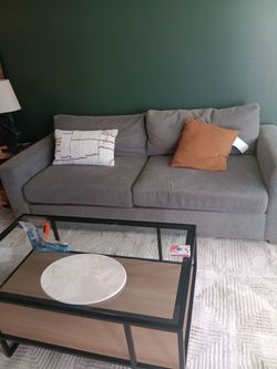 Gray Fabric Two-Seat Sofa