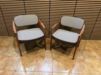 Mid Century Modern Solid Walnut Armchairs