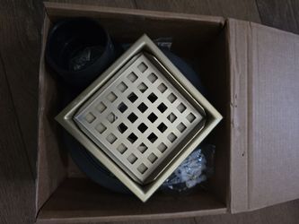 Shower drain brushed gold 4 inch floor square shower drain