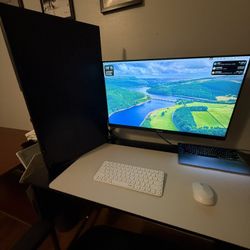 27 Inch LG Monitor 100hz And 27 Inch Asus 75hz Monitor With The 2 Monitor Mount Leg Stand With Keyboard And Mouse Set ONLY