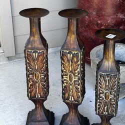 Set Of Metal Candle Pillars 40 OBO