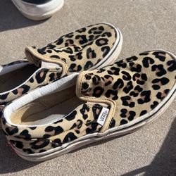 Kids Vans Slip On Cheetah Print Size 2