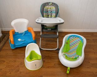 Baby Bundle – High Chair, Booster Seat, Potty & Tub