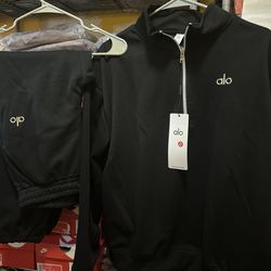 Black ALO QUARTER ZIP