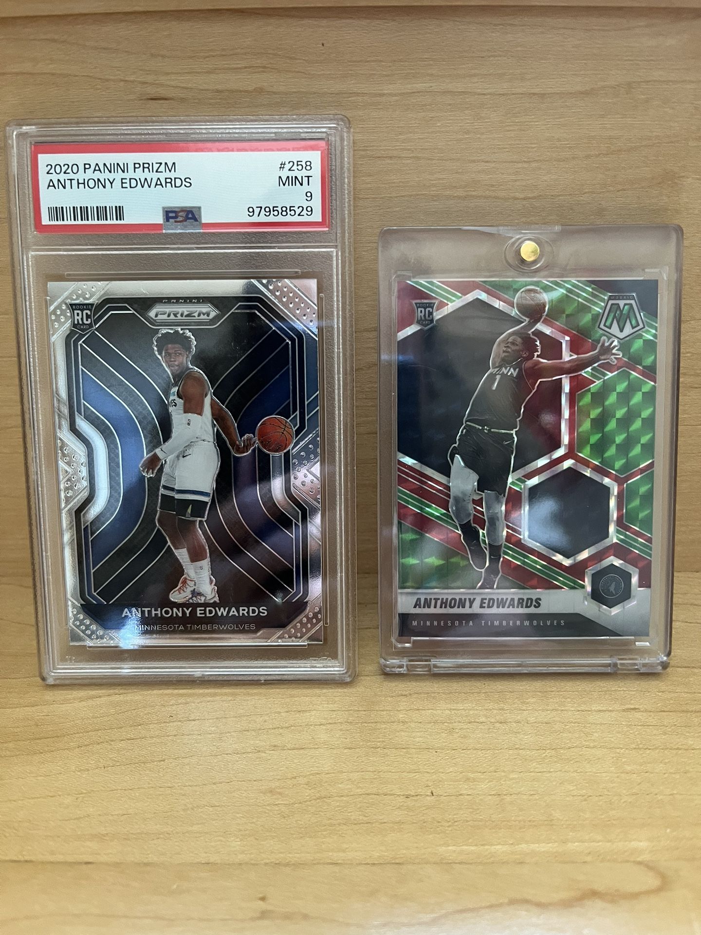 2 Anthony Edwards Rookie Cards – Graded & Excellent to Near Mint