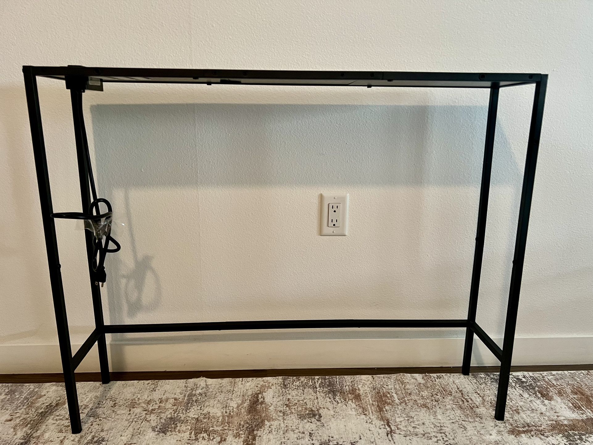 Black Entry Way Table With USB & Outlets