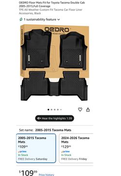 2005-2015 Tacoma floor mats