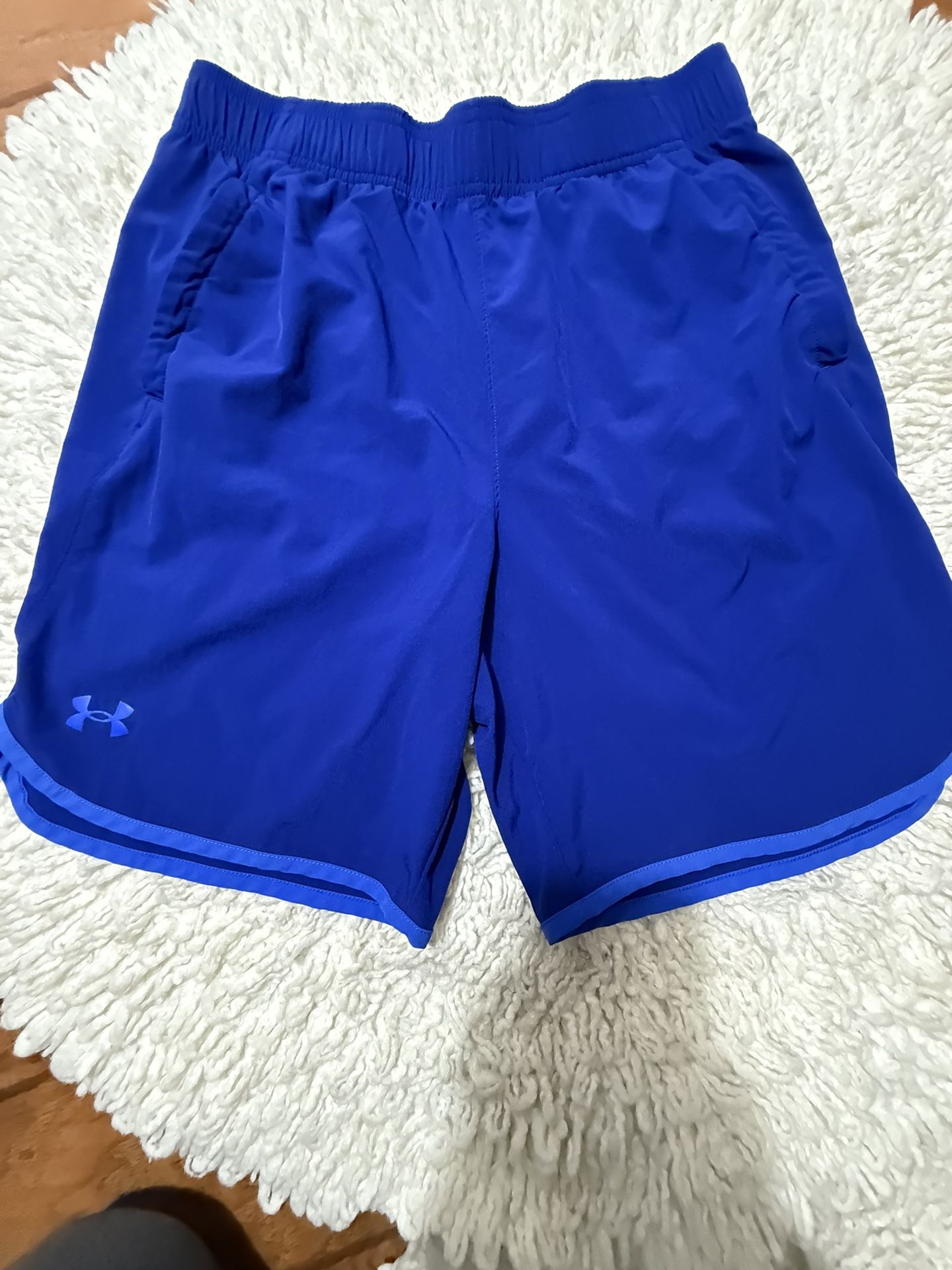Under Armour UA Men's HIIT Woven Shorts Size large Blue Training Shorts Loose In very good condition