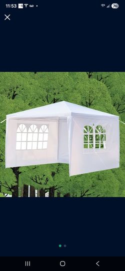 10x10 Foot - White Canopy With 4 Window Side