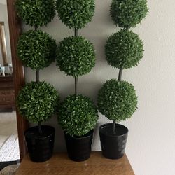 3 Decorative Fake Plants 