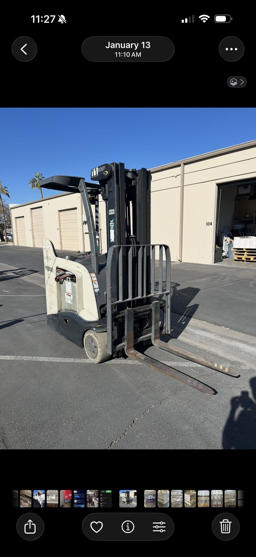 Electric Forklift Works Good 3k Capacity Triple Mast 