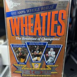 vintage Wheaties Super Bowl 30th Anniversary collectible cereal box released in 1996