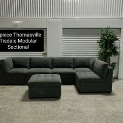 Thomasville Tisdale Modular Sectional Couch Sofa With Storage Ottoman 