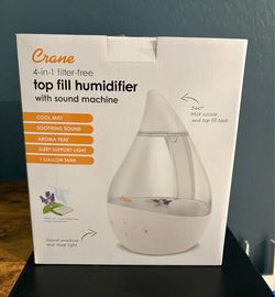 4-in-1 Crane filter-free top fill humidifier with sound machine