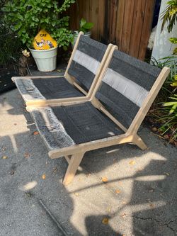 Four Hands Julian Outdoor Teak Armless Lounge Chairs Set of 2