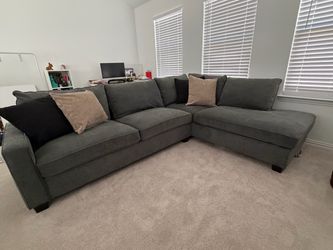 Living Spaces Reid 109” Grey 2-Piece Sectional - Like New