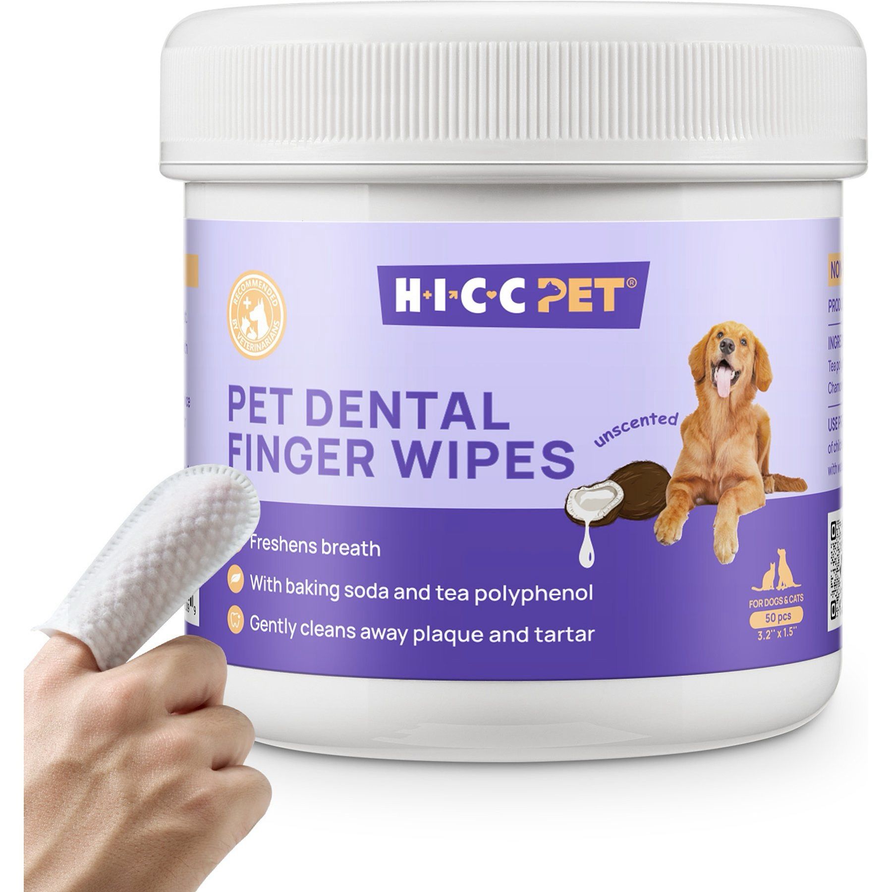 Pet dental finger wipes