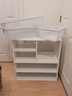 White storage cabinets