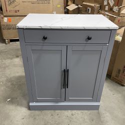 Assembled New Kitchen Pantry Cabinet with 2 Door Shelves Freestanding Kitchen Buffet Sideboard Gray