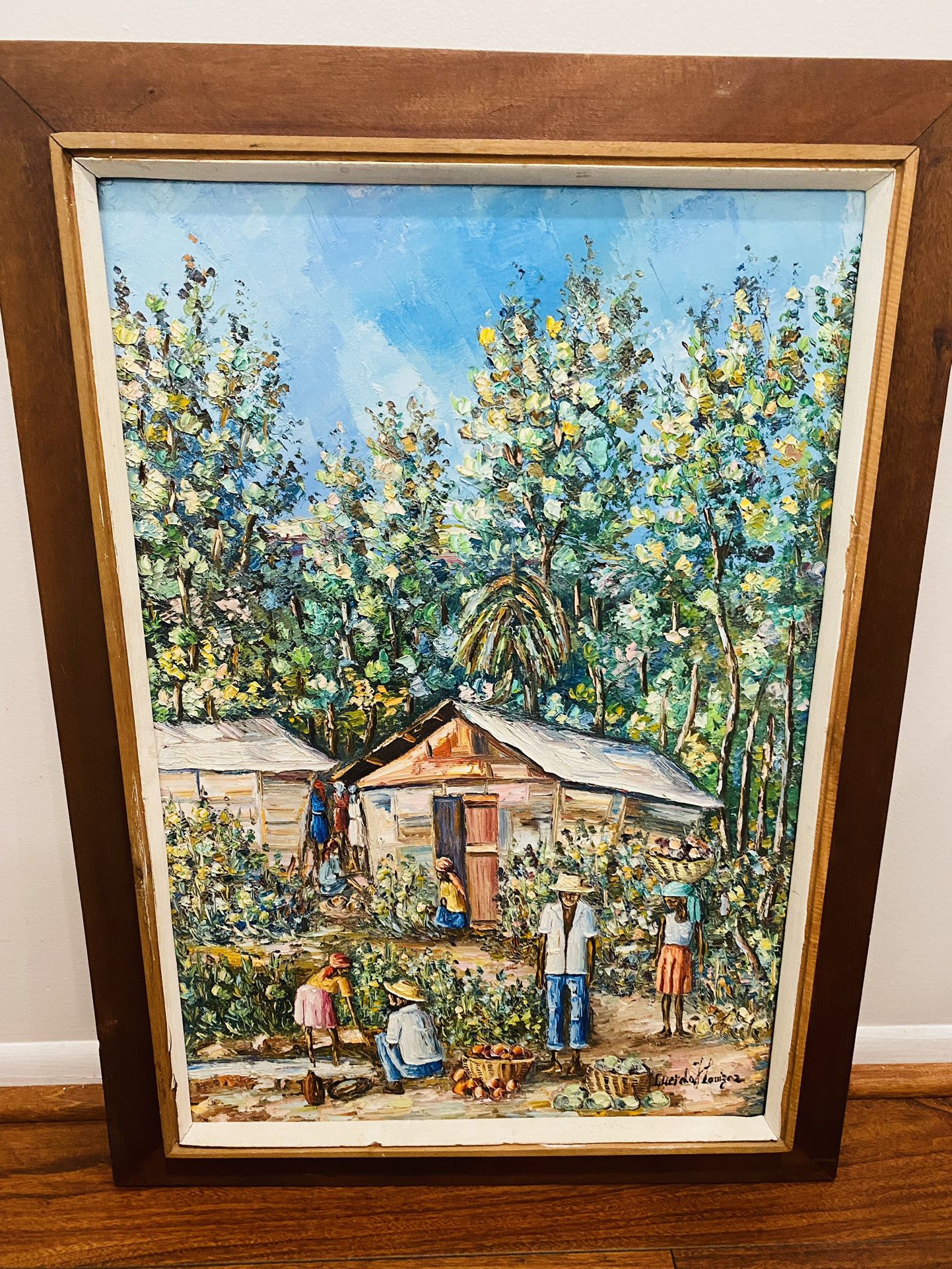 Guerda Louizor- 20th Century Haitian Paint Artist-The Village 
