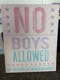 No Boys Allowed Canvas On Wood