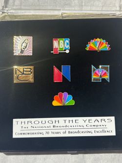 NBC 70th Anniversary Through the Years 7 Vintage Logo Lapel Pins Collector Set