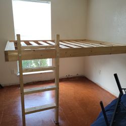 Wooden Loft Bed Frame 