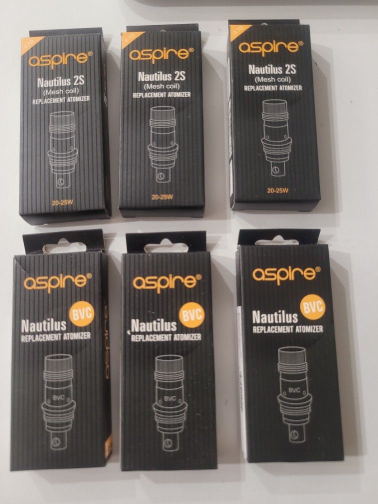 Aspire Nautilus 2S, BVC lot Of 6 Boxes
