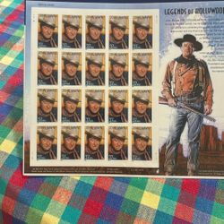 JOHN WAYNE. MINT STAMP SHEET