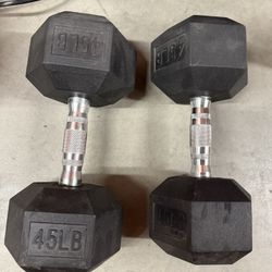 45 LBS set of dumbells (2) 