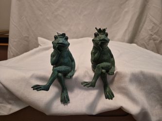 Pair of Frog Prince Figurines with Crowns