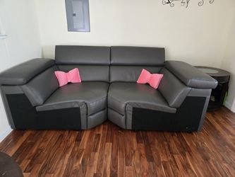 NEW Leather Corner Gray Couches