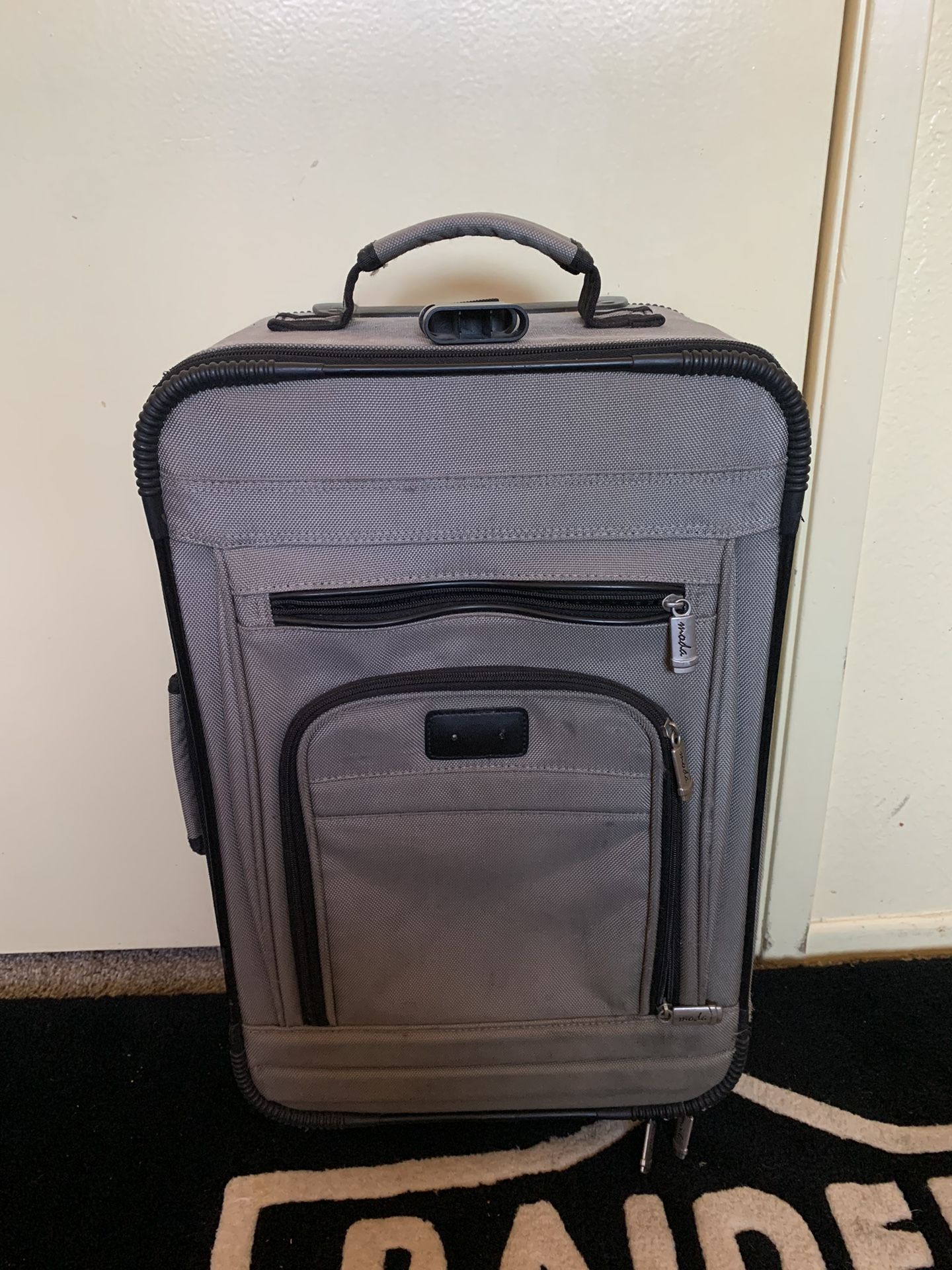 Gray Rolling Carry On Luggage