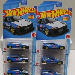 HOT WHEELS 2022 HONDA CIVIC CUSTOM ASDA BRAND NEW #204/250 LOT OF 6 EXCELLENT