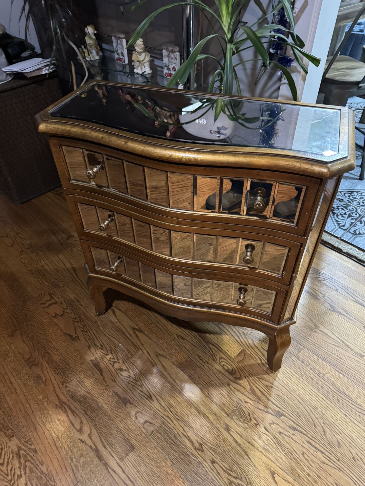 Gold Mirrored Accent Chest