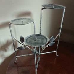 3 TIER METAL LEAF VINE DESIGN CANDLES HOLDER