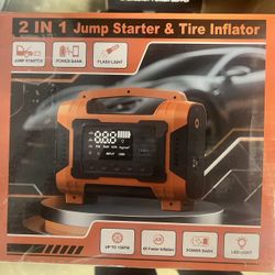 Portable Car Jump Starter with Air Compressor for 9L Gas & 7L Diesel Engines 12V Portable Car Jump Starter and Tire In
