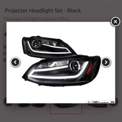 Improve your looks and visibility with these projector headlights with LED daytime running lights from Spec-D
