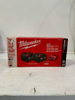 NEW MILWAUKEE M18 RED LITHIUM XC5.0 STARTER KIT (48-59-1852B)