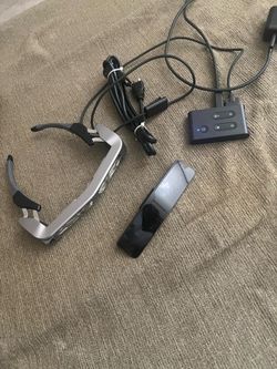 Epson Moverio BT-35E Smart Glasses w/ Controller, Cables & Case – Tested Working